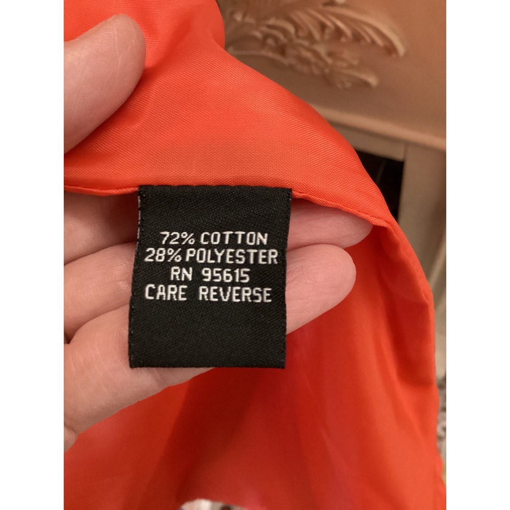 Rafaella Women's Coral Orange Button Front Lightweight Trench Coat Jacket Size L - Picture 4 of 4